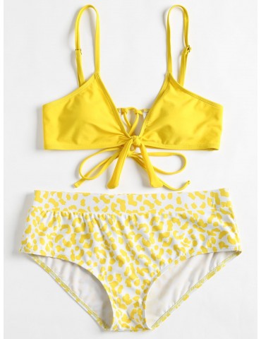 Cami Plus Size Printed Swimwear - Yellow 4x