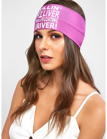 Slogan Sports Headband - Purple Flower