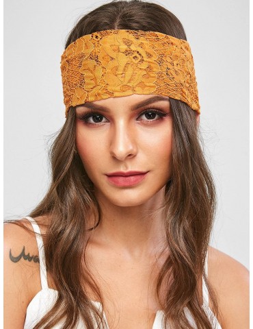 Floral Lace Headwrap - Bee Yellow