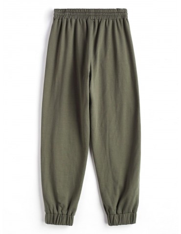  Drawstring Jogger Pants - Camouflage Green L
