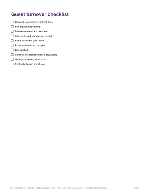 Preview of the first page of Rental turnover